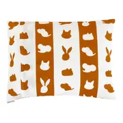 KIT COM 3 FRONHAS INFANTIL 30 CM X 40 CM FEIRA DOS BICHOS - OFF WHITE/CASCA DE URUCUM - Foto 4