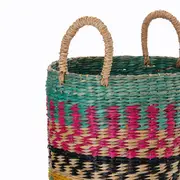 CESTO 35 CM X 24 CM X 24 CM BOLGATANGA - NOZ MOSCADA/MULTICOR - Foto 6