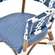 CADEIRA PARA ÁREA EXTERNA COM BRAÇOS BLUESTRIPE - CAFÉ/AZUL ESCURO - Foto 7