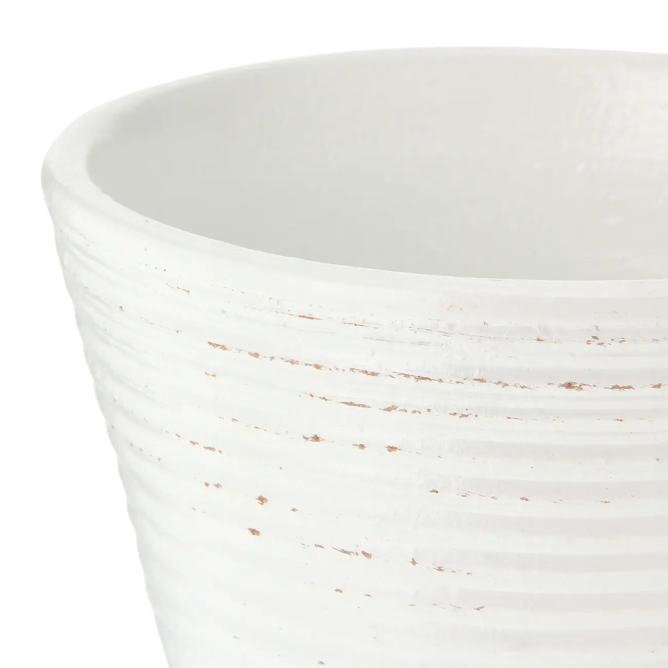 CACHEPÔ 10 CM ONDULLE - BRANCO/ PATINA PROVENÇAL - Foto 2
