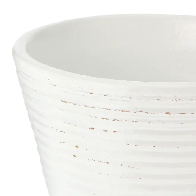 CACHEPÔ 10 CM ONDULLE - BRANCO/ PATINA PROVENÇAL - Foto 2