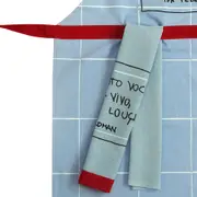 AVENTAL IDA - VAI TER LOUÇA - AZUL CLARO/VERMELHO - Foto 3