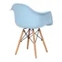 CADEIRA COM BRAÇOS EASY WOOD - FAIA/AZUL CLARO - Foto 5