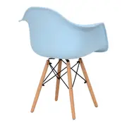 CADEIRA COM BRAÇOS EASY WOOD - FAIA/AZUL CLARO - Foto 5