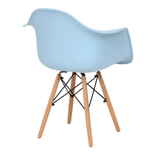 CADEIRA COM BRAÇOS EASY WOOD - FAIA/AZUL CLARO - Foto 5