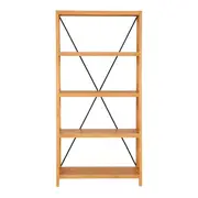 ESTANTE 98 CM X 2 M BEAM - AMÊNDOA/PRETO - Foto 1