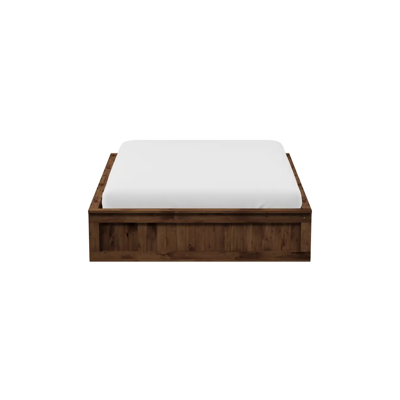 CAMA DE CASAL COM 2 GAVETAS 1,38 M CRATES - ENCERADO CASTANHO - Foto 2