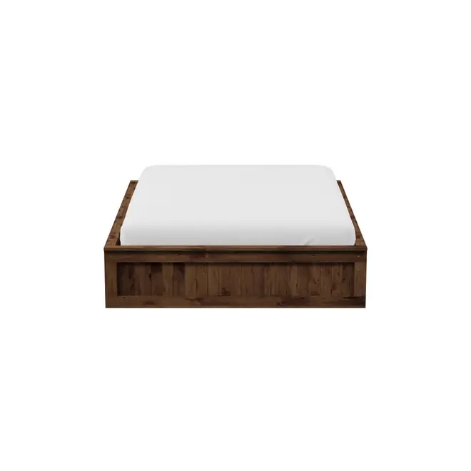 CAMA DE CASAL COM 2 GAVETAS 1,38 M CRATES - ENCERADO CASTANHO - Foto 2