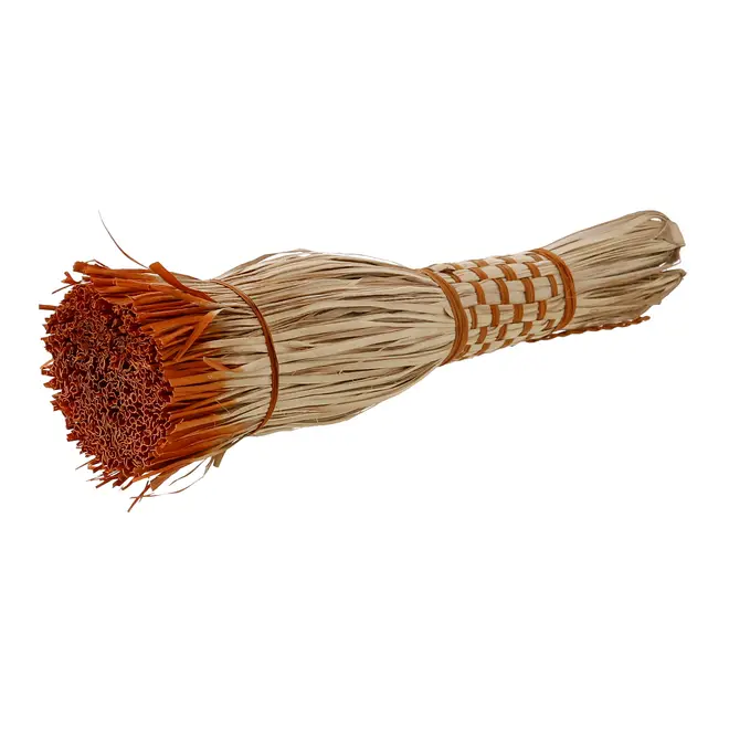 VASSOURA DECORATIVA ACARI - FIBRA CLARA/LARANJA - Foto 5