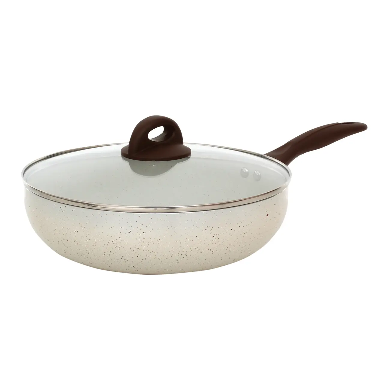 WOK INDUÇÃO 28 CM CERAMIC LIFE SMART PLUS - CREAM/MARROM - Foto 3