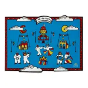 LUGAR AMERICANO 41 CM X 30 CM PÉ-DE-SERRA - AZUL HISTÓRICO/MULTICOR - Foto 1
