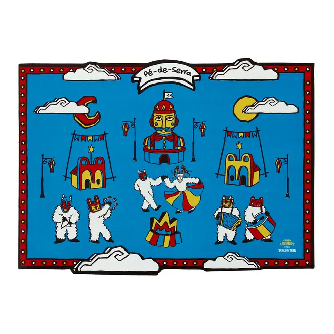 LUGAR AMERICANO 41 CM X 30 CM PÉ-DE-SERRA - AZUL HISTÓRICO/MULTICOR - Foto 1