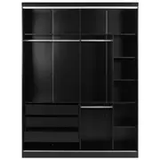 ESTRUTURA DE GUARDA-ROUPA DE CASAL 2 PORTAS FRIZ - PRETO - Foto 5