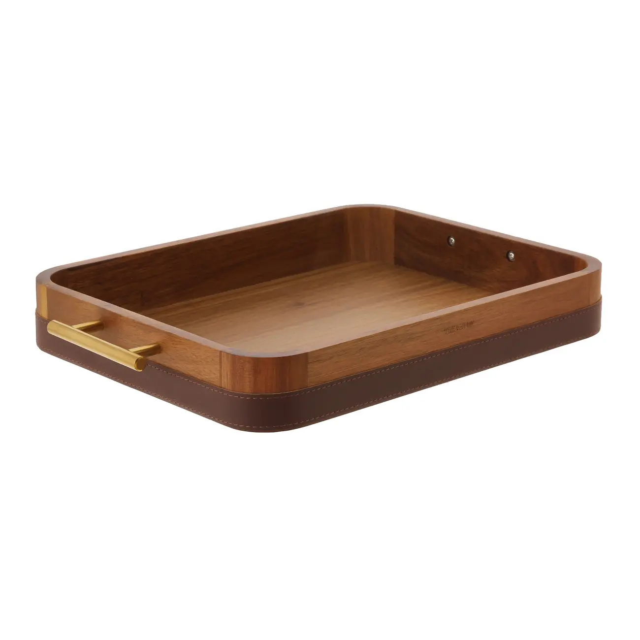 BANDEJA 42 CM X 27 CM ACÁCIA LORD - ACÁCIA/OURO VELHO - Foto 2