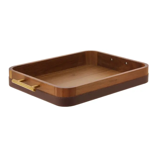 BANDEJA 42 CM X 27 CM ACÁCIA LORD - ACÁCIA/OURO VELHO - Foto 2