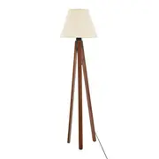 LUMINÁRIA DE CHÃO SLATS C/CUP W - NOZES/PRETO - Foto 1