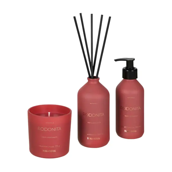 VELA PERFUMADA POTE ÂMBAR E BERGAMOTA MINERALS - RODONITA - Foto 2
