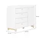 CÔMODA INFANTIL 4 GAVETAS/1 PORTA 1,20 M X 47 CM SWEET - BRANCO/PINUS NATURAL - Foto 6