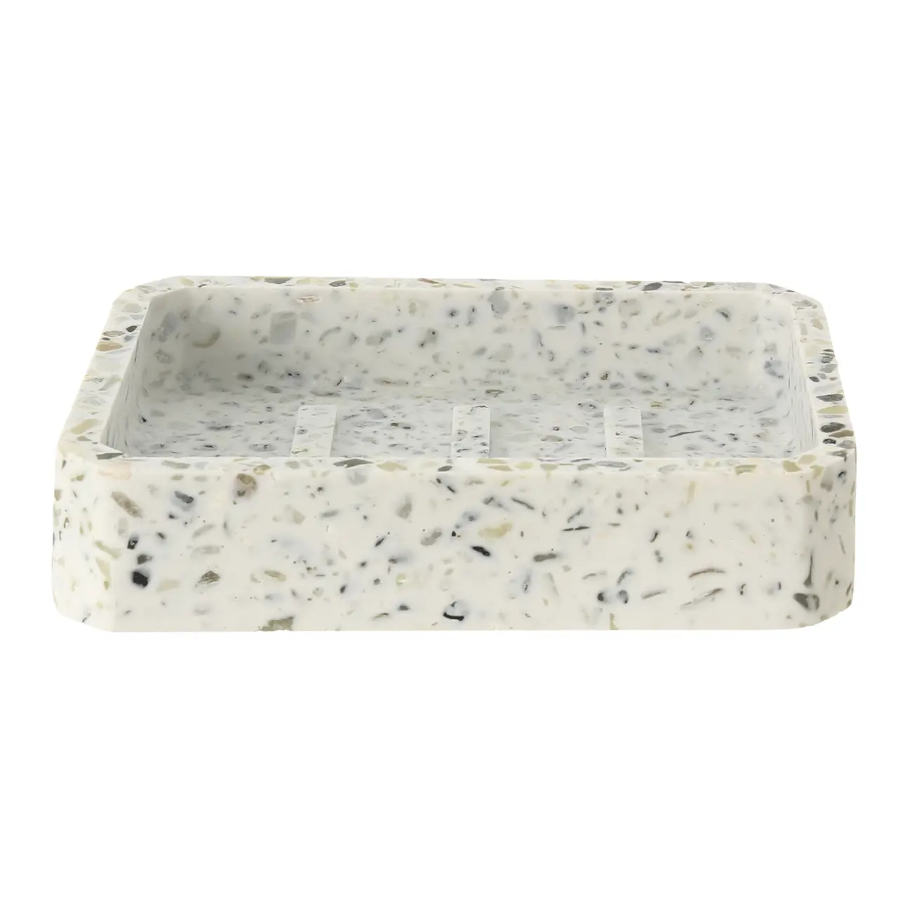 SABONETEIRA TERRAZZO FUSION - BRANCO/ESTANHO - Foto 1