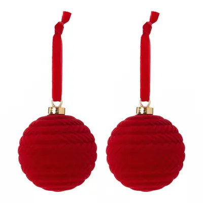 PINGENTE BOLA CORDA 8 CM SANTA ROCKS C/2