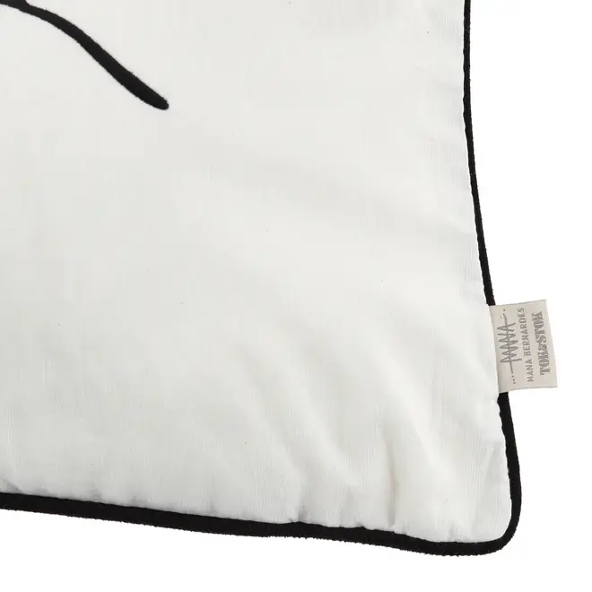 ALMOFADA AMOR LIVRE 60 CM X 30 CM MANUSCRITO - OFF WHITE/PRETO - Foto 4