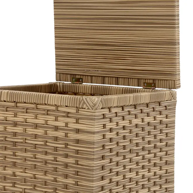 CESTO PARA ROUPA COM RODINHAS 35 CM X 35 CM X 57 CM ENREDO - BEGE - Foto 8