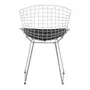 CADEIRA COM ALMOFADA BERTOIA - CROMADO/PRETO - Foto 5