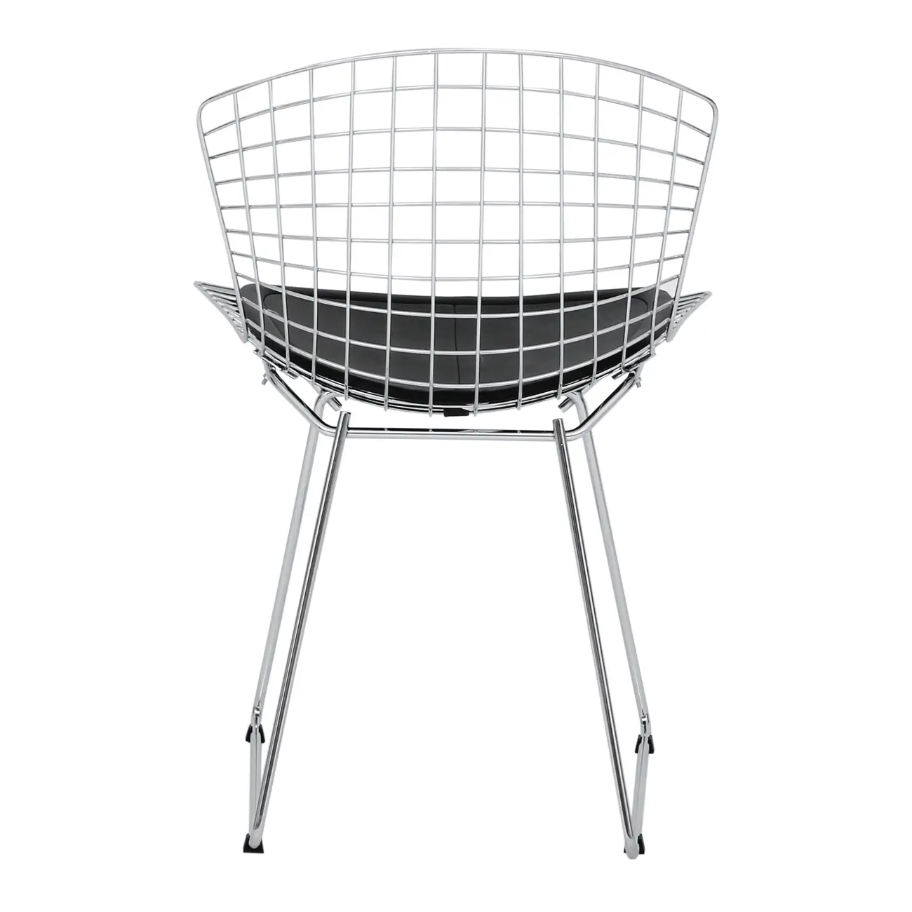 CADEIRA COM ALMOFADA BERTOIA - CROMADO/PRETO - Foto 5