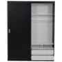 GUARDA-ROUPA DE CASAL 2 PORTAS DE CORRER 180 NOVILE - PRETO/BRANCO - Foto 2
