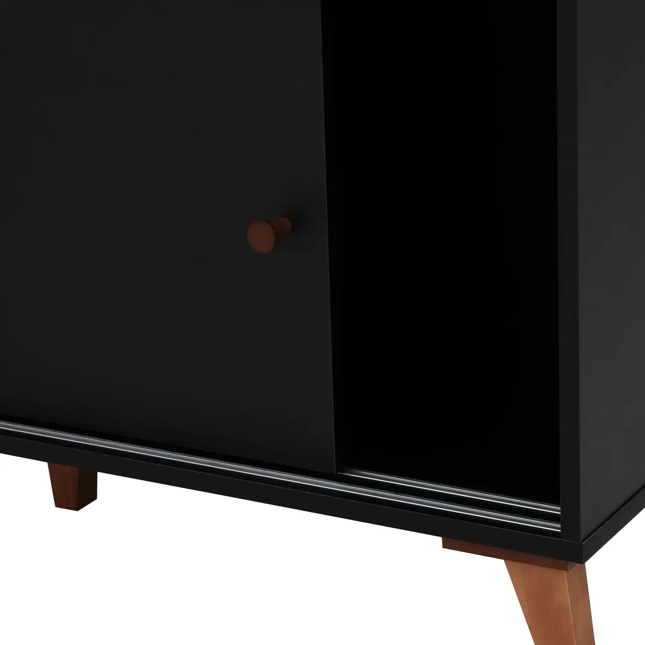 BALCÃO DE COZINHA COM 2 PORTAS DE CORRER 1,20 M X 60 CM LIN - PRETO/NOZES - Foto 12