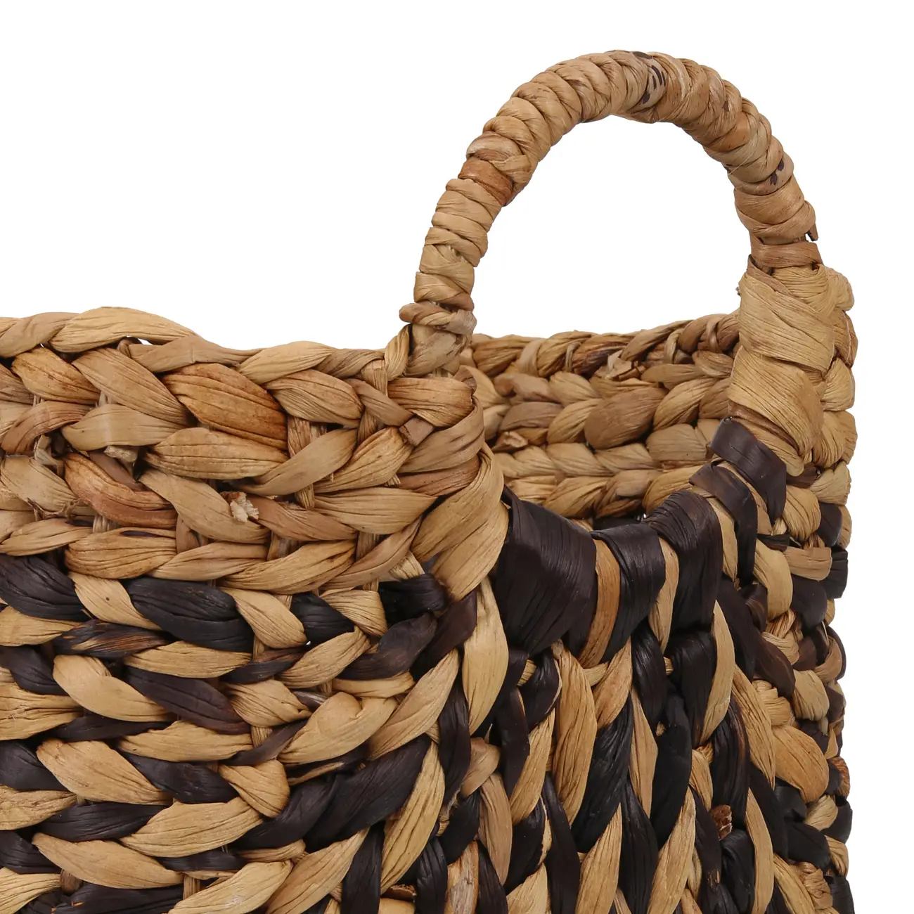 CESTO 25 CM X 40 CM X 33 CM AGUAPÉ - FIBRA NATURAL/PRETO - Foto 8