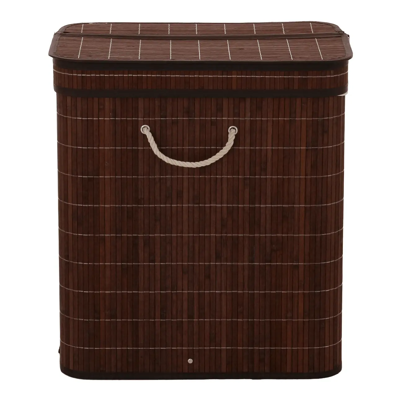 CESTO PARA ROUPAS COM DIVISÓRIA 53 CM X 60 CM X 35 CM BUKA - MARROM/BEGE - Foto 1