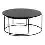 MESA DE CENTRO CONJUNTO COM 2 PEÇAS LOOP - PRETO/PRETO - Foto 1