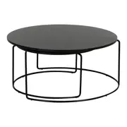 MESA DE CENTRO CONJUNTO COM 2 PEÇAS LOOP - PRETO/PRETO - Foto 1