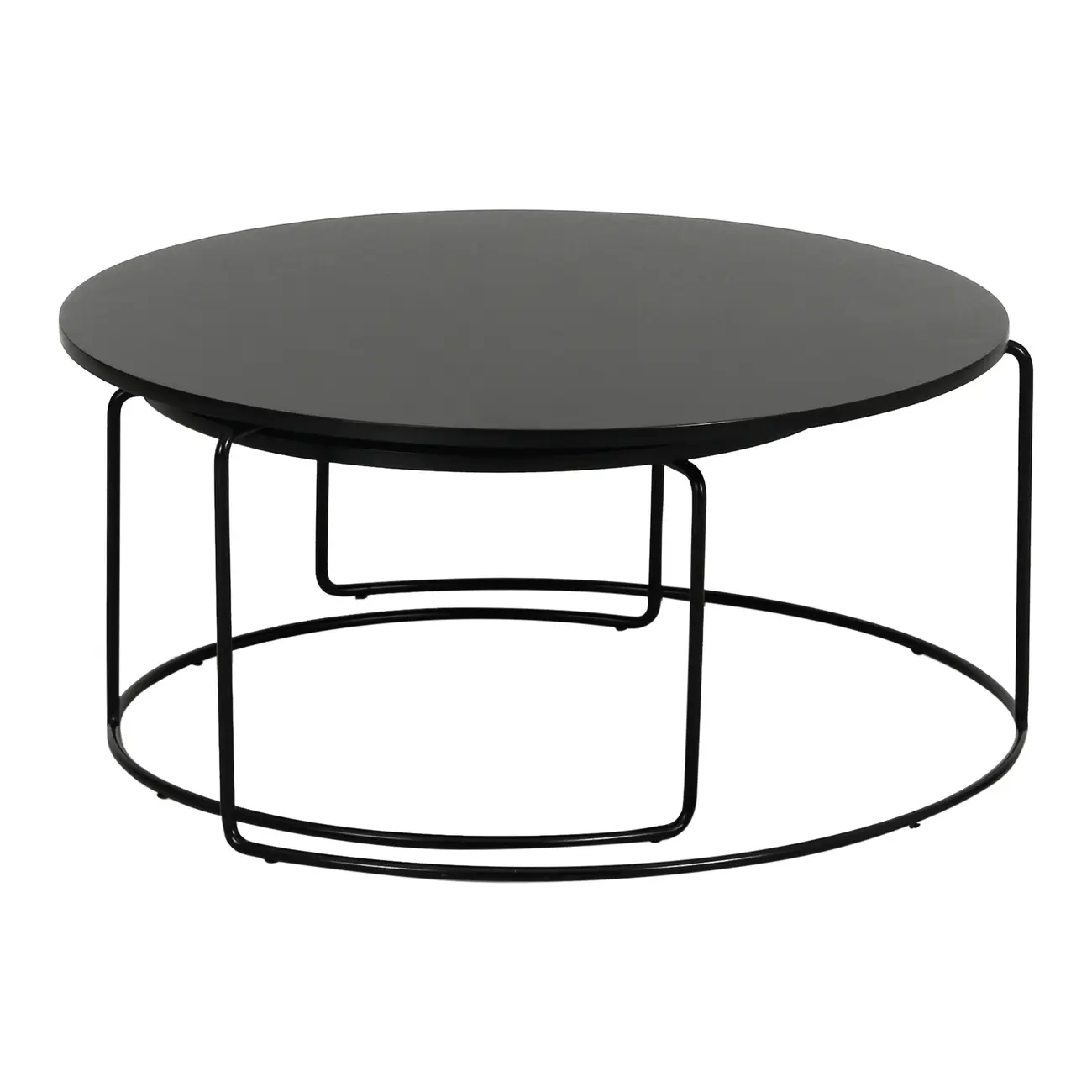 MESA DE CENTRO CONJUNTO COM 2 PEÇAS LOOP - PRETO/PRETO - Foto 1