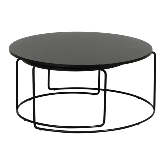 MESA DE CENTRO CONJUNTO COM 2 PEÇAS LOOP - PRETO/PRETO - Foto 1