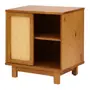 MESA DE CABECEIRA 1 PORTA DE CORRER COM PALHINHA PALHANDI - AMÊNDOA/NATURAL - Foto 2