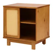 MESA DE CABECEIRA 1 PORTA DE CORRER COM PALHINHA PALHANDI - AMÊNDOA/NATURAL - Foto 2
