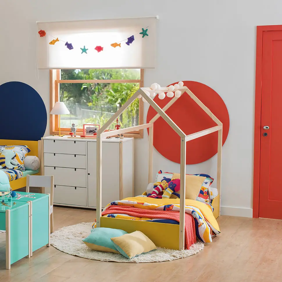 CAMA MONTESSORI JÚNIOR 78 CM PIN PLAY - BANANA/NATURAL WASHED - Foto 4