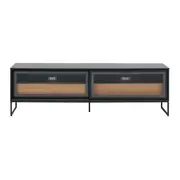 RACK 2 PORTAS DE CORRER/2 GAVETAS 1,80 M X 45 CM STREET - KONKRET/INCOLOR - Foto 1