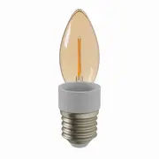 LÂMPADA VELA FILAMENTO E14 E27 3W 220V LUZ AMARELA TASCHIBRA - HANBAR - Foto 24