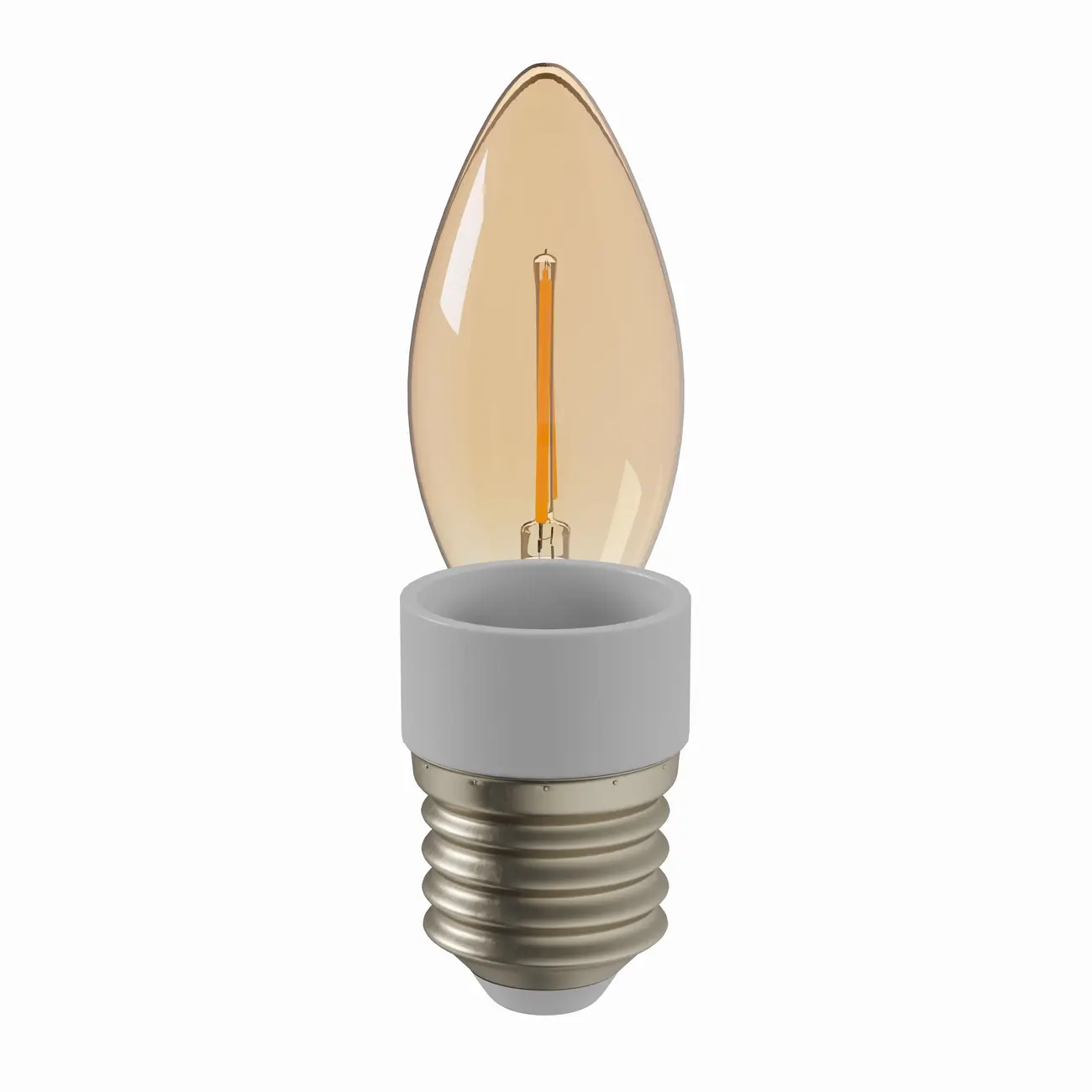 LÂMPADA VELA FILAMENTO E14 E27 3W 220V LUZ AMARELA TASCHIBRA - HANBAR - Foto 24