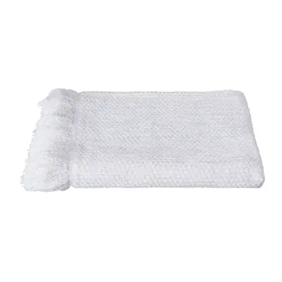 MANTA PARA SOFÁ C/FRANJAS 1,40 M X 1,60 M BLANC