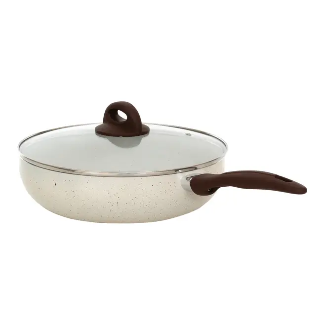 WOK INDUÇÃO 28 CM CERAMIC LIFE SMART PLUS - CREAM/MARROM - Foto 4