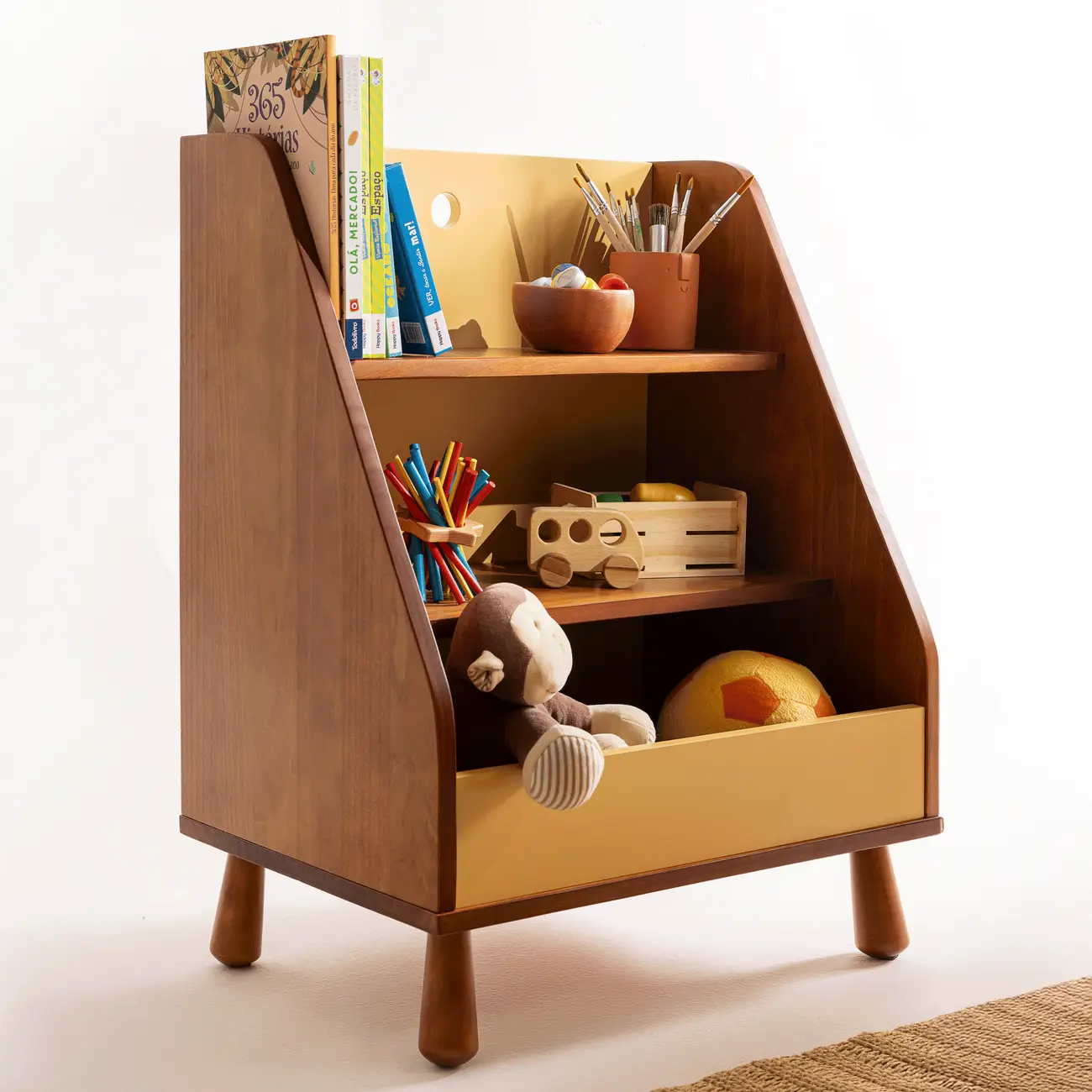 ESTANTE INFANTIL 59 CM X 79 CM SAUÍ - NOZES/ARGILA CRUA - Foto 9