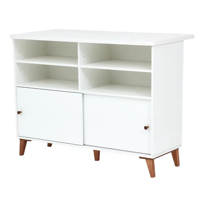 BALCÃO 2 PORTAS DE CORRER 1,20 M X 60 CM LIN - BRANCO/NOZES - Foto 4