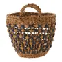 CESTO COM ALÇA 26 CM X 30 CM X 26 CM SUMELA - FIBRA CLARA/AZUL ESCURO - Foto 1