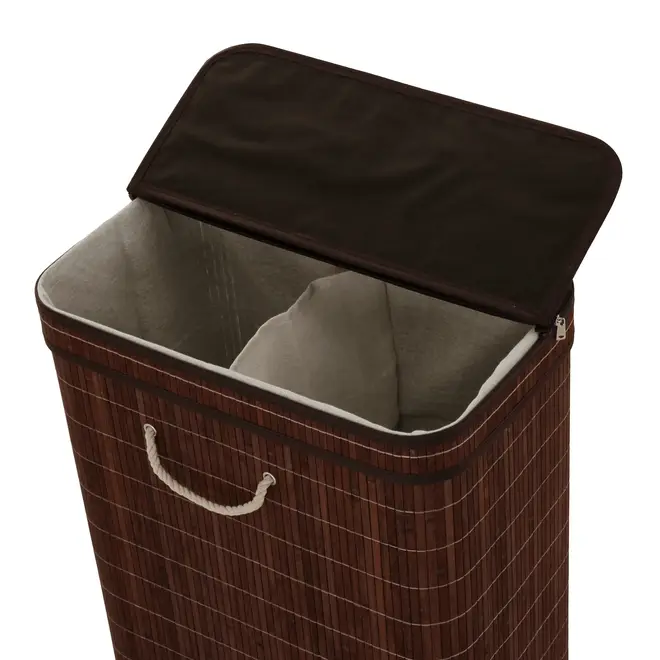 CESTO PARA ROUPAS COM DIVISÓRIA 53 CM X 60 CM X 35 CM BUKA - MARROM/BEGE - Foto 10