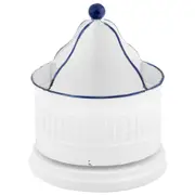 PORTA-TALHERES MESA ZAZA CANELADA - BRANCO/AZUL - Foto 1
