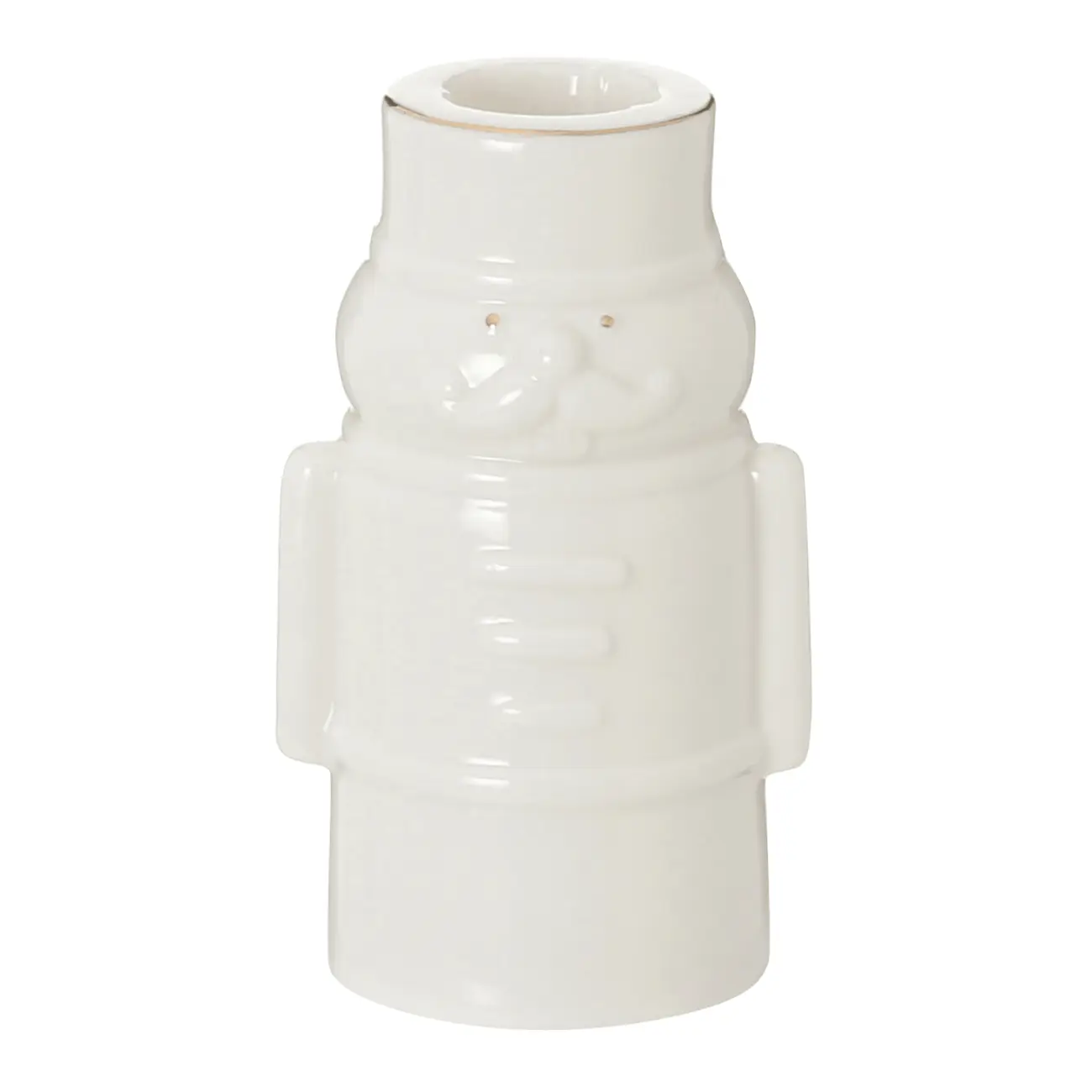 CASTIÇAL SOLDADINHO VILAREJO NOEL 10 CM - CREAM/OURO - Foto 1
